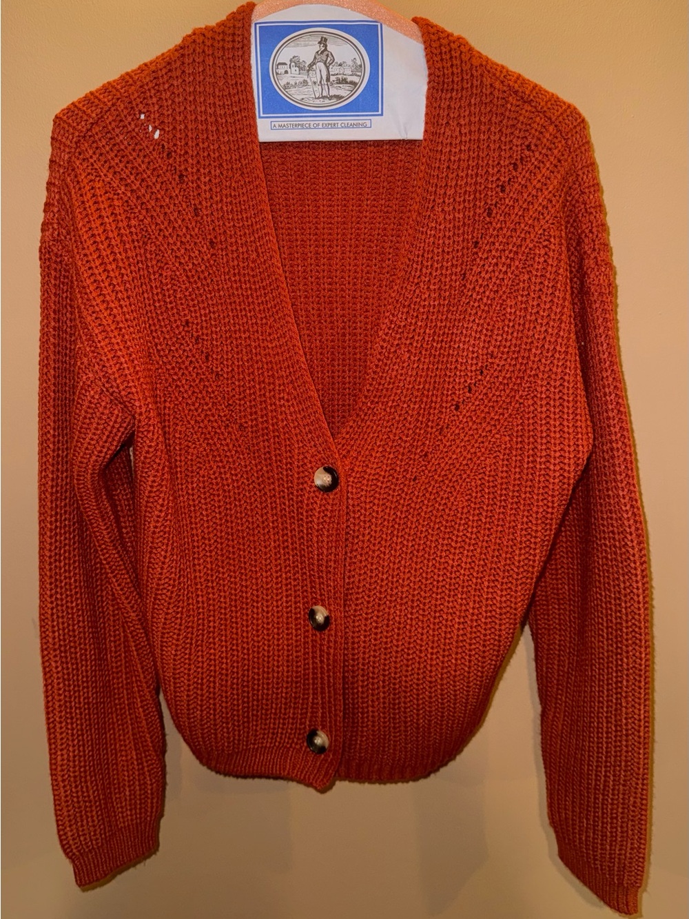 Heritage Burnt Orange Knit Button-Front Cardigan